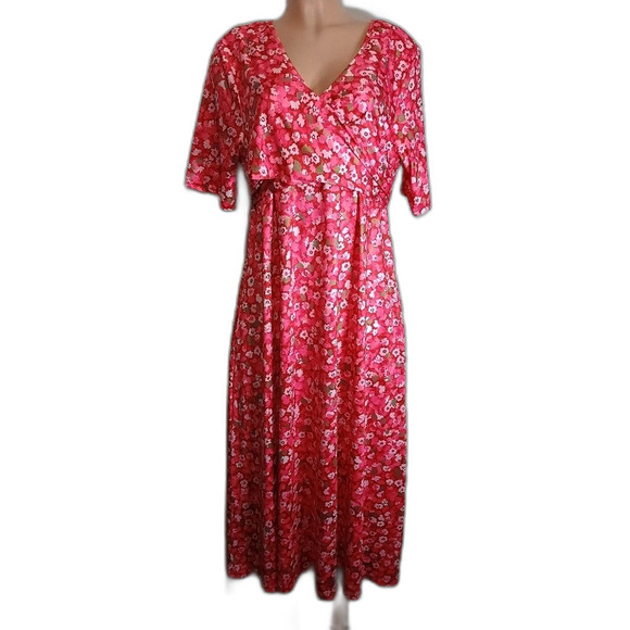 Made With Love Floral Pink Maxi Dress Size XL NWOT - Picture 1 of 3